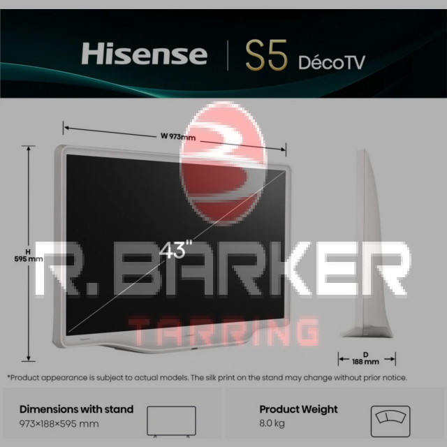 Hisense 43S5QTUK 43-inch Hi-QLED Ultra HD TV White