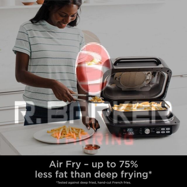 Ninja AG651UK Foodi MAX PRO Health Grill Flat Plate + Air Fryer - Black