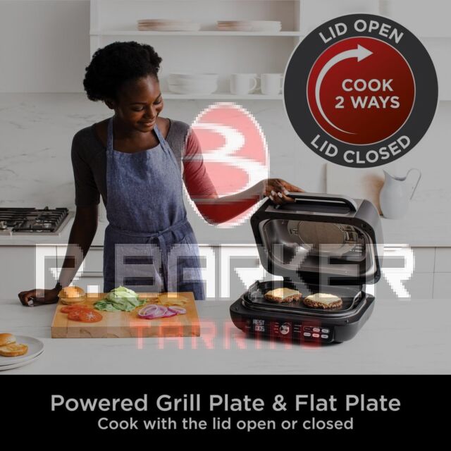 Ninja AG651UK Foodi MAX PRO Health Grill Flat Plate + Air Fryer - Black