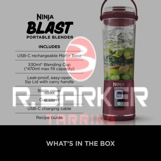 Ninja Blast Compact Cordless Blender Model Cranberry