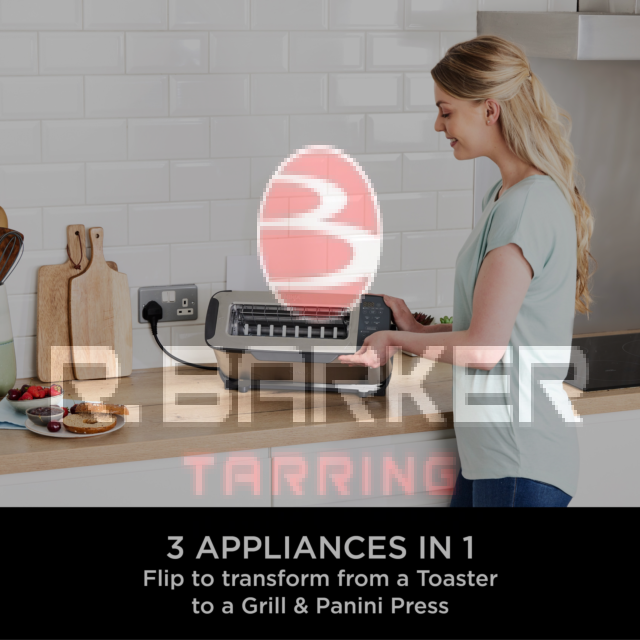 Ninja ST202UK 3-in-1 2 Slice Toaster - Grill and Panini Press - Stainless Steel