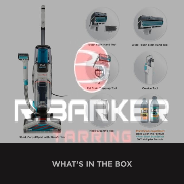 Shark EX200UK CarpetXpert Deep Carpet Cleaner with Built-In StainStriker - Rotator White