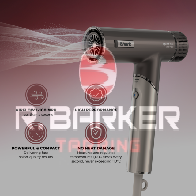 Shark HD542UK SpeedStyle Pro FLEX 4-in-1 High-Velocity Hair Dryer System - Mocha Silver