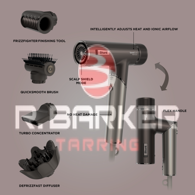 Shark HD542UK SpeedStyle Pro FLEX 4-in-1 High-Velocity Hair Dryer System - Mocha Silver