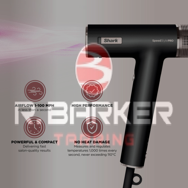Shark HD701UK SpeedStyle Pro Hair Dryer Black 100&deg;C