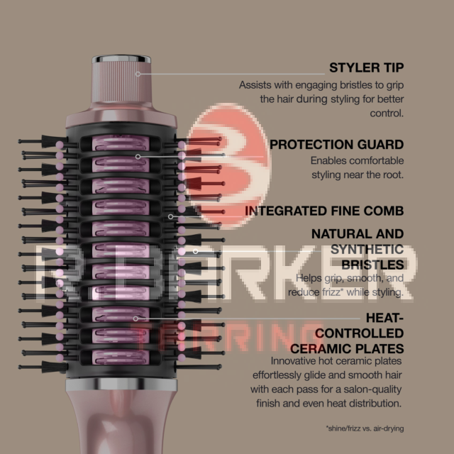 Shark HT302UKPK Glossi 2-in-1 Hot Tool and Air Glosser Brush - Pink