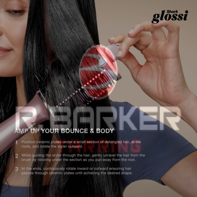 Shark HT302UKPK Glossi 2-in-1 Hot Tool and Air Glosser Brush - Pink