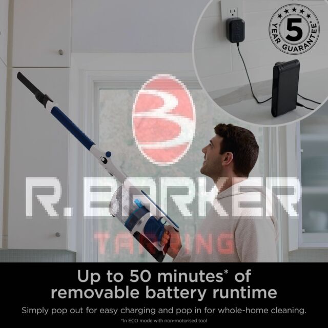 Shark IZ380UK PowerPro Cordless Stick Vacuum Cleaner - 50 Minutes Run Time - Navy Metallic