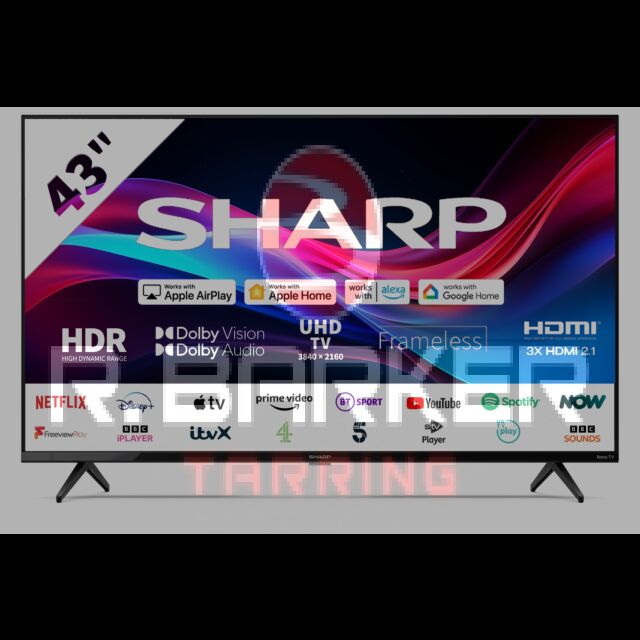 Sharp 4T-C43GJ4225K 43inch 4K UHD Frameless Smart Roku TV