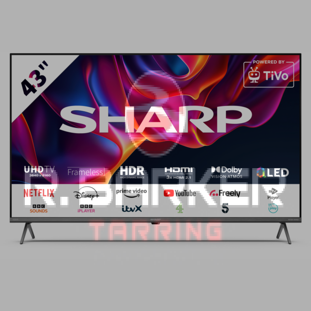 Sharp 4T-C43GM6245KS 43inch 4K UHD Quantum Dot Frameless Smart TiVo TV