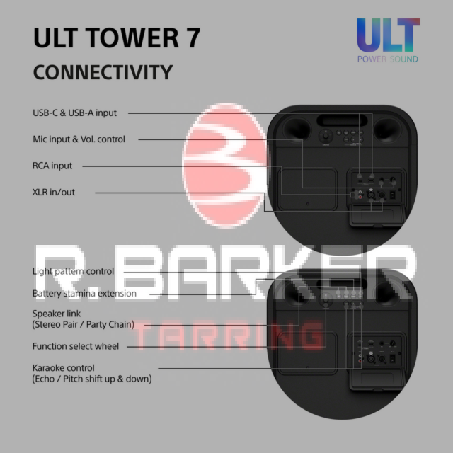 Sony SRSULT700.CEL Wireless ULT Tower Party Speaker Black