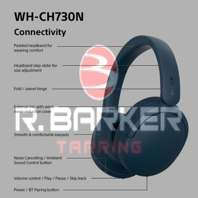 Sony WHCH730NL.CE7 Wireless Noise Cancelling Headphones Blue