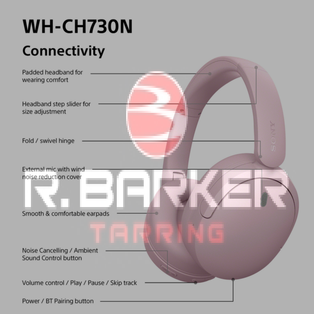 Sony WHCH730NP.CE7 Wireless Noise Cancelling Headphones Pink