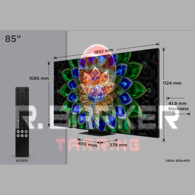 TCL 85A400U-UK 85inch QD-MINI LED TV with Google TV